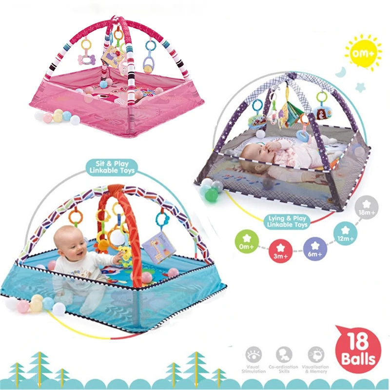 Babyspielebogen Deluxe,mit integrierter Matte für weiches Sitzen